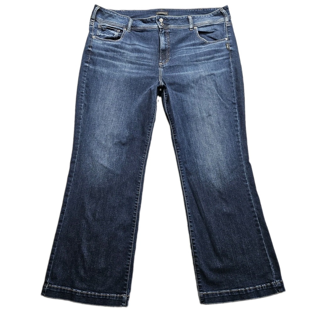 Silver Jeans Avery Trouser Jeans Womens Plus 24 (42x30) Blue Dark Wash High Rise